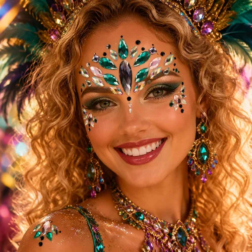 Vista 6 de 6 juegos de joyas de cara de sirena con diamantes de imitación para pegar en Halloween, cosplay, fiesta, carnaval, festival, cristales, tatuajes