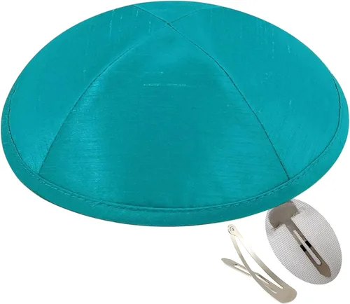 Vista 27 de Zion Judaica Deluxe Raw Silk Kippot Paquetes a granel o kipá individual incluye clips gratis