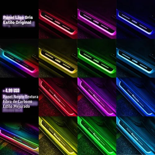 Vista 7 de Luces de umbral para coche, luz de pedal de coche con logotipo y texto personalizable, luces de bienvenida personalizadas para puerta de coche