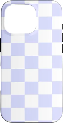 Vista 20 de Funda blanca moderna con patrón de cuadros para iPhone 16 lavanda y morado