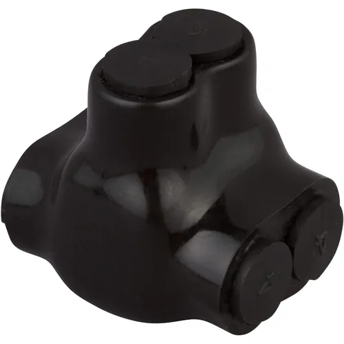 Vista 2 de Morris Productos 97115 Negro aislado 2 conductores empalme de doble entrada 2 tornillos 1/0 - 14, doble clasificación CU9AL aluminio, 600V, listado