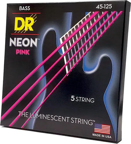 Vista 13 de DR Strings NEON - Cuerdas para bajo eléctrico, 0.045-.105, medianas, color rojo