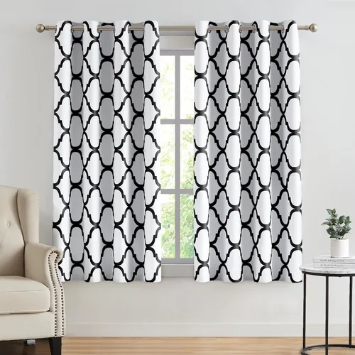 Vista 37 de Melodieux - Cortinas de bolsillo de moda marroquí para cocina, cafetería o baño, pequeñas ventanas