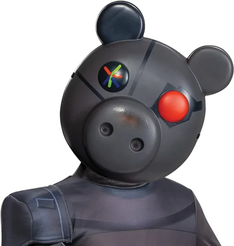 Vista 4 de Disfraz de Robby para niños, disfraz oficial de videojuego de cerdito y máscara