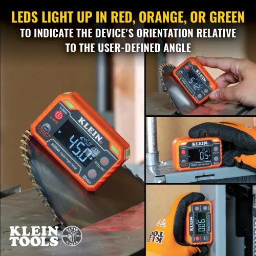 Vista 3 de Klein Tools 935DAA Medidor electrónico digital de nivel y ángulo, alerta LED, ángulos de medición y ajuste, rangos de 0-90 y 0-180 grados