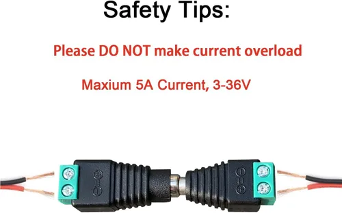 Vista 7 de DAYKIT 10 pares de adaptadores de enchufe de alimentación de 12 V macho+hembra 2.1 x 5.5 mm para cámara CCTV
