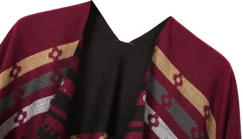 Vista 49 de Chales cálidos para mujer, cárdigan con frente abierto, estilo vintage, poncho
