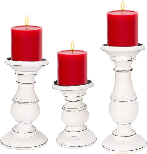 Vista 13 de pilares decorativos de madera para velas