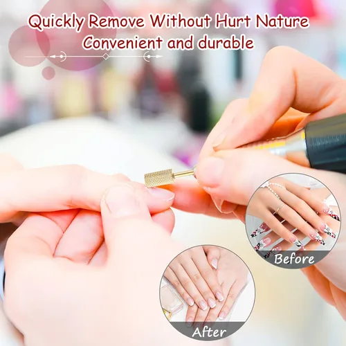 Vista 5 de Hestya Juego de 7 brocas de carburo de tungsteno para uñas, lima eléctrica de 3/32 pulgadas, manicura de diamante, pedicura, removedor de cutículas