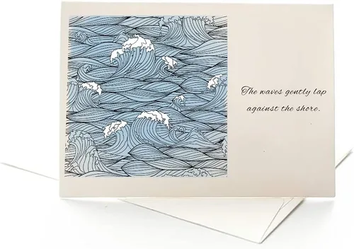 Vista 5 de Sello transparente de fondo de olas de mar de verano para hacer tarjetas, sello de goma transparente retro de olas oceánicas para tarjetas de papel