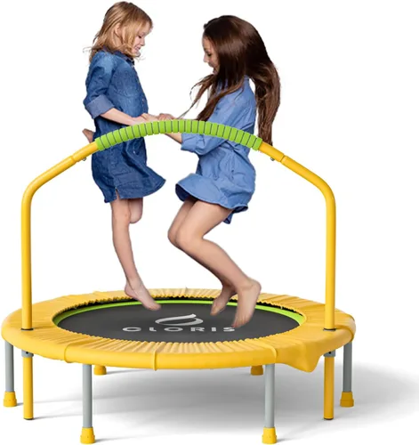 Vista 12 de CLORIS 38in/48in Folding Trampoline - Max Load 220lbs / 450lbs Trampoline Rebounder Trampoline with Adjustable Foam Handle, with safty Padded Cover