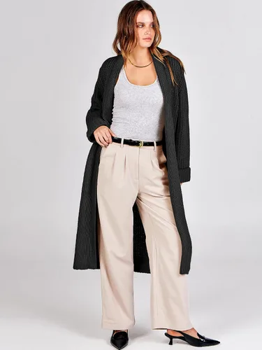 Vista 9 de ANRABESS Cárdigan largo de punto para mujer, manga larga, con solapa frontal abierta, abrigo de gran tamaño, ropa de otoño 2023