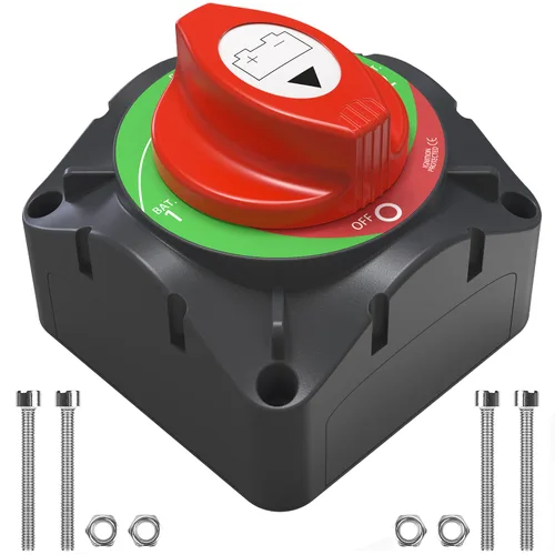 Vista 9 de Interruptor de desconexión de batería de 12 V maestro, interruptor de apagado de batería de 12 V-48 V, 275 amperios de alta corriente para automóvil