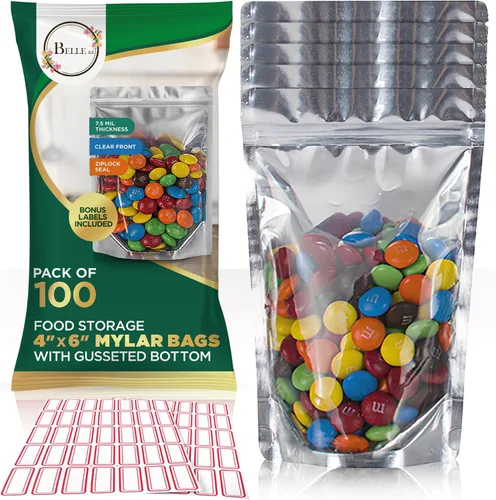 Vista 12 de BELLE KR® Bolsas pequeñas de Mylar de 3 x 5 para dulces liofilizados, paquete de 100 a 4 mil de grosor, bolsas transparentes de Mylar con ventana