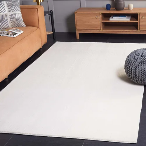 Vista 16 de SAFAVIEH Alfombra lavable, colección de pelo sintético de conejo, 4 x 6 pies, color plateado, antideslizante y fácil de limpiar, pelo grueso ultra