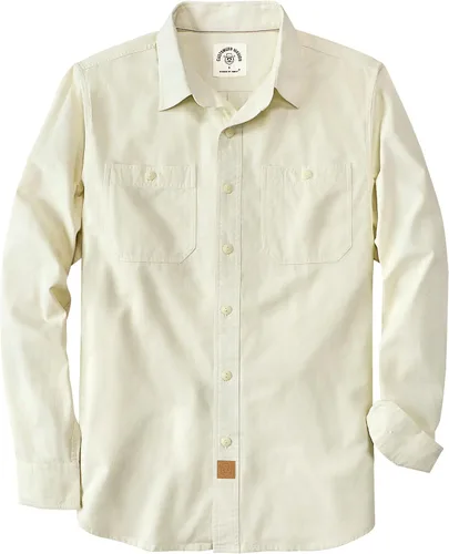 Vista 12 de Dubinik® Chambray - Camisa de trabajo de algodón de manga larga para hombre, con 2 bolsillos, casual, con botones
