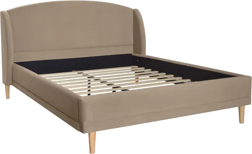 Vista 8 de Christopher Knight Home Hazel Velvet Queen Size Bed Frame with Wingback Headboard, Modern Queen Bed Frame and Headboard, Wooden Slats Support, Easy