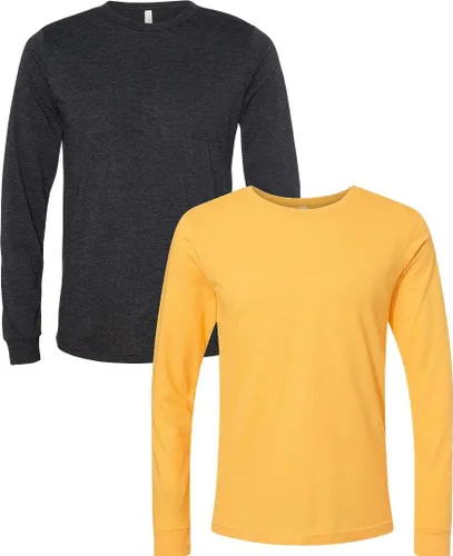Vista 148 de Canvas Filmore 3501 - Camiseta de 4.2 onzas para hombre manga larga (1) Ceniza + (1) Jaspeado atlético