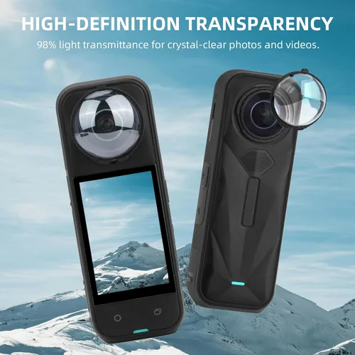 Vista 6 de Protector de lente X5 Premium para Insta360 X5, cubierta protectora de lente de vidrio templado de alta transparencia para cámara protectora Insta