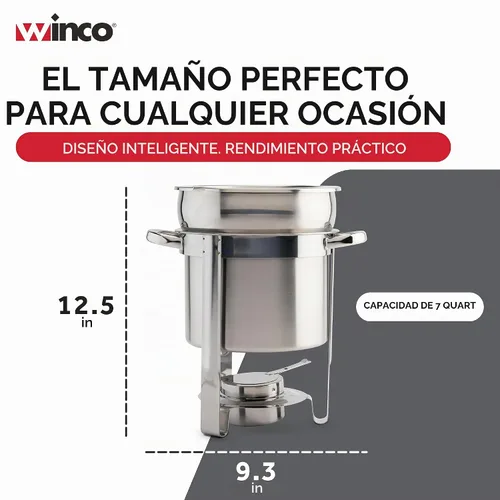 Vista 5 de Winco 207 - Calentador de sopa de acero inoxidable, 7 cuartos de galón, mediano