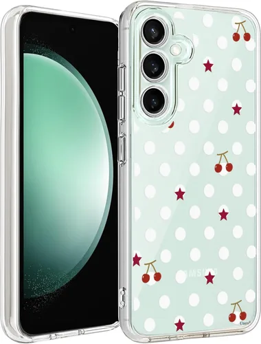 Vista 14 de Unov Funda para Galaxy S23, transparente con diseño, ajuste delgado, buen agarre, funda de teléfono en relieve, cubierta protectora a prueba