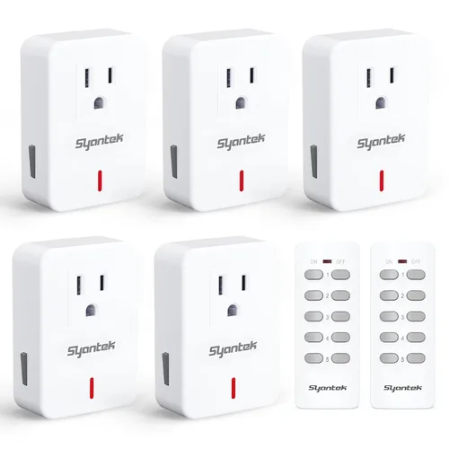 Vista 10 de Toma de Corriente con Control Remoto Interruptor de Luz Inalámbrico para Electrodomésticos, Kit de Interruptor de Luz Remoto Expandible, Alcance