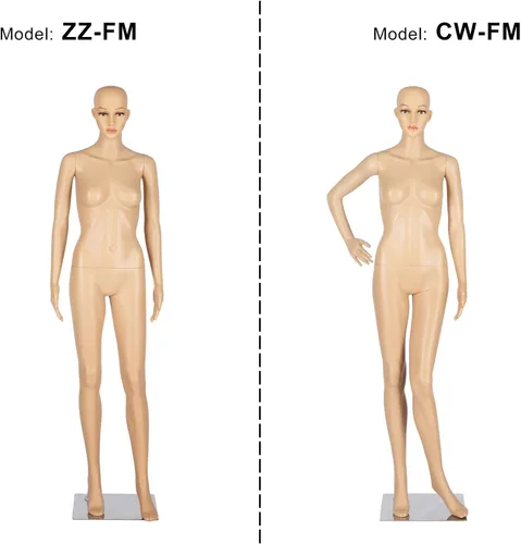 Vista 3 de Bonnlo Maniquí femenino de cuerpo completo, ajustable, forma de maniquí con base de metal, 68 pulgadas, plástico desmontable para exhibiciones