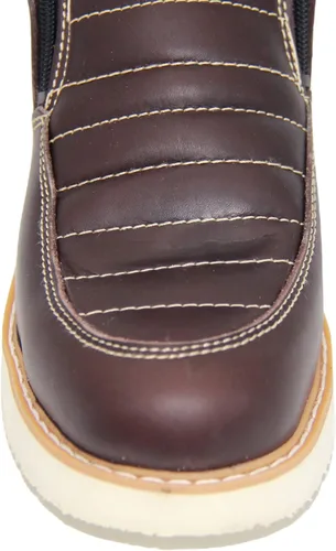 Vista 6 de The Western Shops Bota de trabajo de cuero con doble cremallera para hombre (10.5, café)