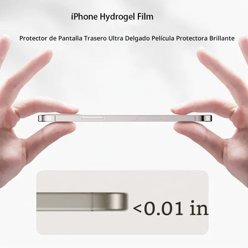 Vista 3 de Epivol Película protectora de pantalla trasera para iPhone 15 Pro Max Película de hidrogel no vidrio Película trasera 15 Pro Max HD