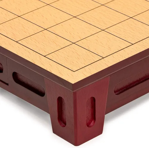 Vista 3 de Juego de ajedrez japonés Shogi, con tabla y cajones de madera y las tradicionales piezas Koma