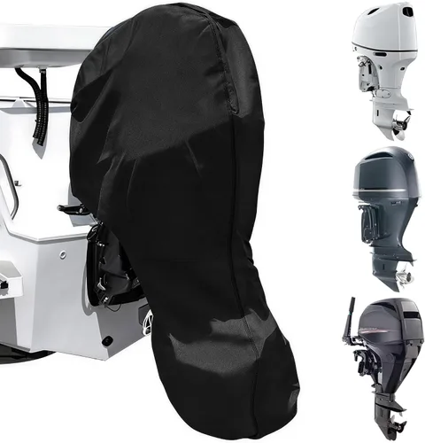 Vista 8 de iCOVER - Fundas para motor fuera de borda, cubierta de motor de barco remolcable impermeable, tela Oxford resistente con cremallera, se adapta a