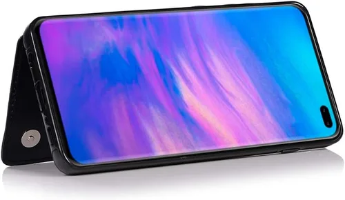 Vista 6 de Funda de teléfono para Samsung Galaxy S10 Plus con protector de pantalla de vidrio templado y tarjetero con soporte para tarjetero, accesorios