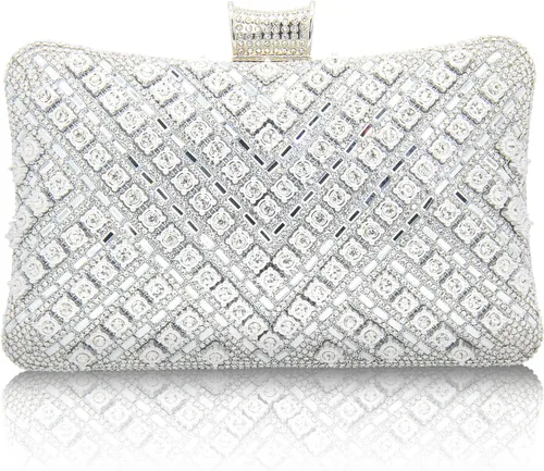 Vista 10 de Bolsos de mano con diamantes de imitación para mujer, bolso de noche brillante, bolso de novia de cristal para fiesta, graduación, boda