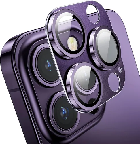 Vista 10 de Protector de lente de cámara para iPhone 14 Pro / iPhone 14 Pro Max, cubierta de cámara de aleación de metal con accesorios de protector de pantalla