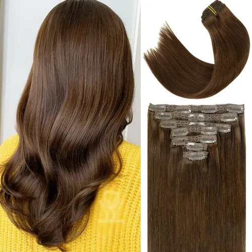 Vista 15 de Lacer Extensiones de cabello humano Remy sin costuras, color negro #1, ultra fino, doble trama de poliuretano, invisible, 7 unidades, 4.33 oz