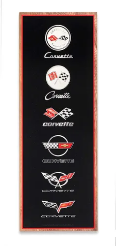 Vista 8 de Open Road Brands Chevrolet Logo Evolution - Decoración de pared de madera vertical - Arte de pared grande de Chevrolet para cueva de hombre o garaje