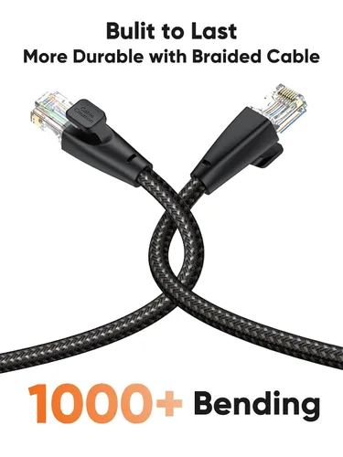 Vista 4 de CableCreation - Cable Ethernet Cat 6 de 3.3 pies, cable LAN de red RJ45 Cat6 26AWG Cable de Internet trenzado Cat6 Gigabit de 1000 Mbps compatible