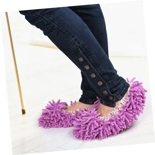Vista 3 de Limpiador de microfibra Limpiadores de zapatos Limpiador de zapatos Mopa de polvo Zapatillas DIY Foot Mop Zapatos Lavable Cubierta de trapeador