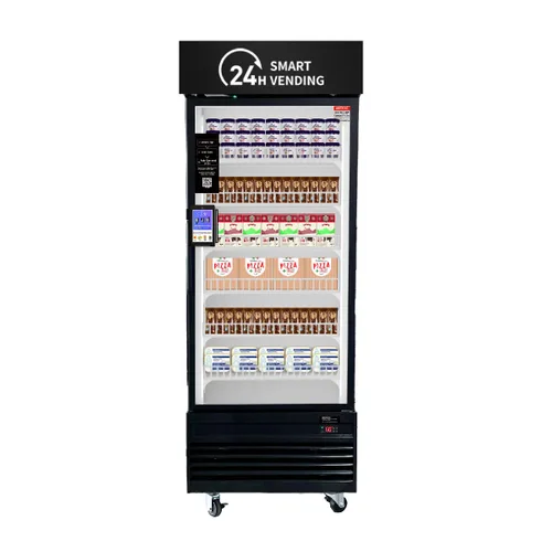 Vista 10 de Máquina expendedora, máquina expendedora refrigerada inteligente con lector de tarjeta táctil US360 (Negro, Mini)