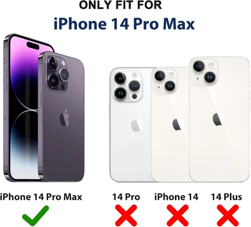 Vista 7 de Funda para iPhone 14 Pro Max (6.7 pulgadas) con funda de clip para cinturón, 2 protectores de pantalla, resistente grado militar, cuerpo completo, a