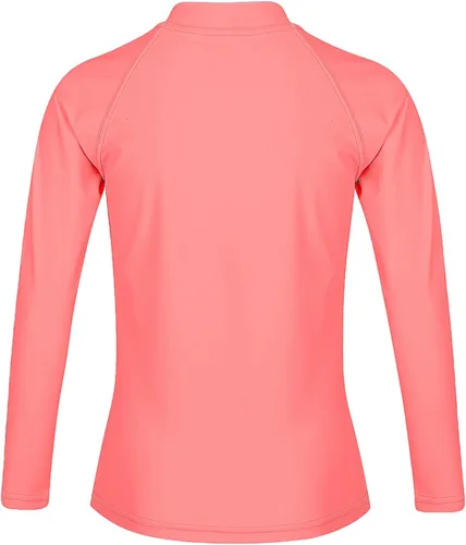 Vista 2 de Tame the Sun Girls Long Sleeve UPF 50+ Rash Guard Swim Shirt - One Piece Zipper Toddler Swim Shirt for Girls