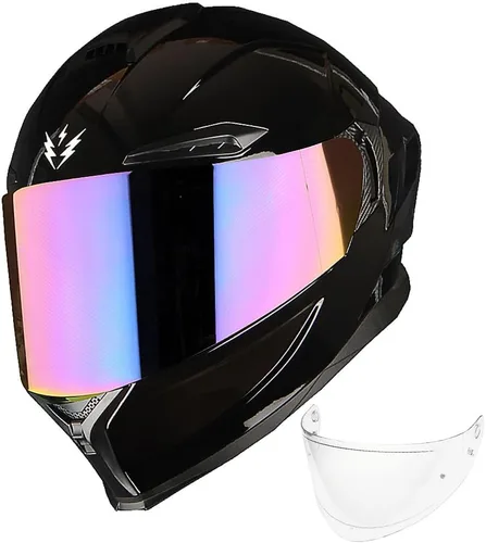 Vista 10 de 1Storm Casco Integral para Motocicleta DOT para Adultos, Motocicleta de Calle, Doble Visera, Protector Solar Interior con un Escudo Transparente Un