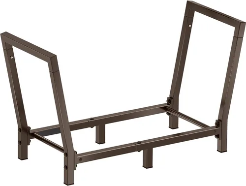 Vista 9 de Estante de leña de 34 pulgadas para exteriores e interiores, soporte de almacenamiento de madera de 2.7 pies, soporte de madera resistente