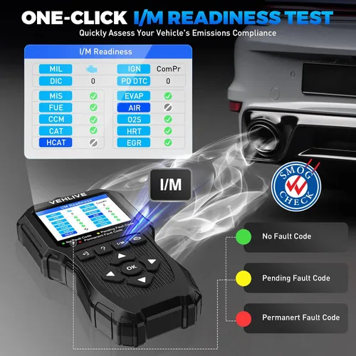 Vista 3 de Herramienta de diagnóstico del escáner OBD2, lector de código de coche con luz de verificación del motor con reinicio, probador de batería, datos