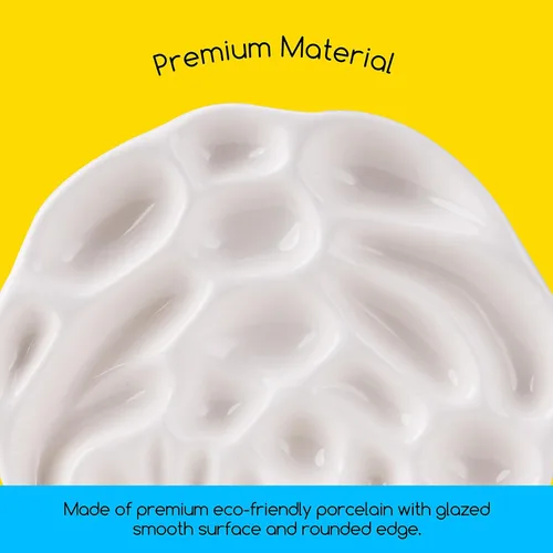Vista 3 de MEEDEN Paleta de la pintura de la porcelana, bandeja de mezcla de cerámica de la paleta de la acuarela, diseño en forma de rosa