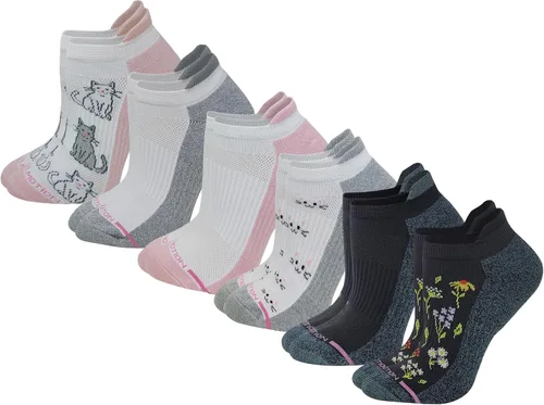 Vista 4 de Dr. Motion 6 pares de calcetines de compresión transpirables acolchados de corte bajo para mujer