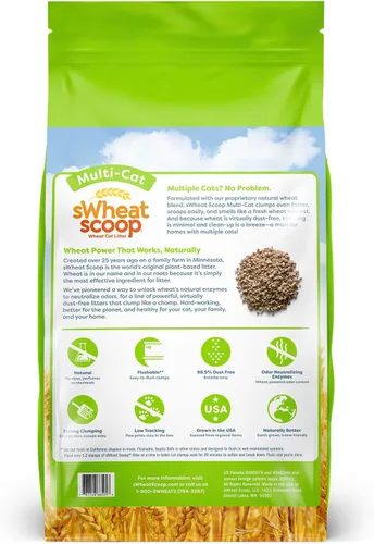 Vista 2 de Arena absorbente para gatos sWheat Scoop Multi-cat, todo natural