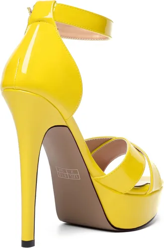 Vista 68 de MODENCOCO Sandalias de boda con correa de tobillo sexy para mujer, con plataforma y puntera abierta, tacón de aguja y tacón alto, zapatos de vestir
