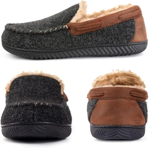 Vista 3 de RockDove Hearthfire - Pantuflas de espuma viscoelástica para hombre