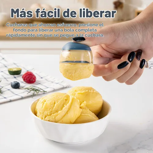 Vista 5 de Juego de Cuchara de Galletas 1 Cucharada, Tamaño #60 Cuchara de Masa de Galletas para Hornear, Cuchara de Helado de 15 ml/0.5 oz, Cuchara
